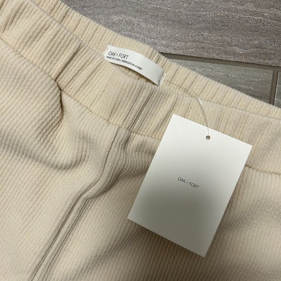 OAK + FORT RIB-KNIT BUTTON UP TOP and RIB-KNIT PANT SMALL New with Tags - Picture 10 of 12